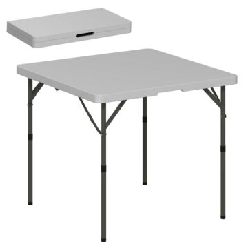 Outsunny 3ft Folding Camping Table, Heavy Duty Picnic Table With 2 Adjustable Height For Indoor Outdoor Garden, Party, Bbq, Dark Grey