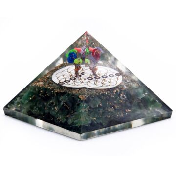 Orgonite Pyramid - Green Acewnturine Nd Flower Of Life - 7cm