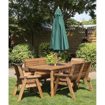 Eight Seater Square Table Set - Green
