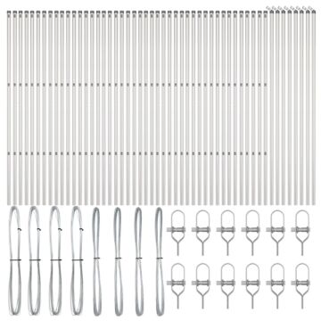 Vidaxl Fence Posts 52 Pcs Ø32 Mm 170 Cm Galvanised Steel
