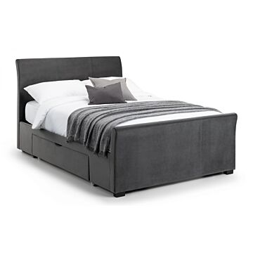 Capri 180cm Bed In Dark Grey Velvet