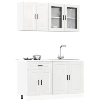 Vidaxl 4 Piece Kitchen Cabinet Set Kalmar High Gloss White Engineered Wood