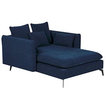 Chaise Lounge Blue Polyester Fabric Upholstery Armrests Cushion Backrest Modern Design Symmetrical Living Room Beliani