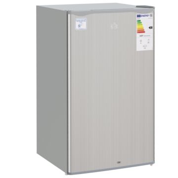 Homcom 91l Freestanding Under-counter Fridge With Lock - Silver Tone