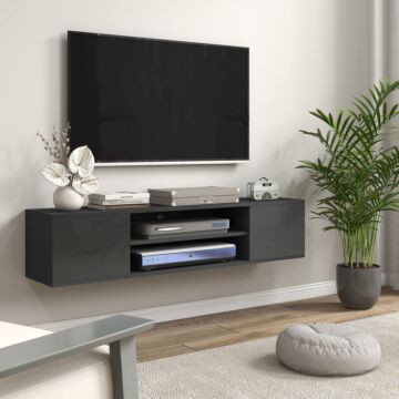 Homcom Floating Tv Stand Cabinet For Tvs Up To 60