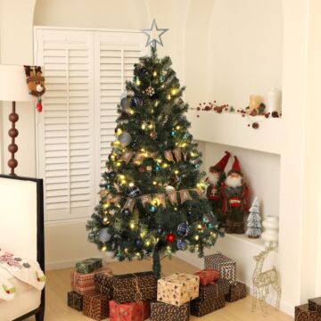 Homcom 6ft Pre-lit And Decorated Christmas Tree