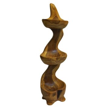 Teak Three Bowl Standing Aprox 50cm