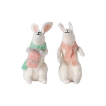 Gifting Hares White (set Of 2) 100x130x170mm
