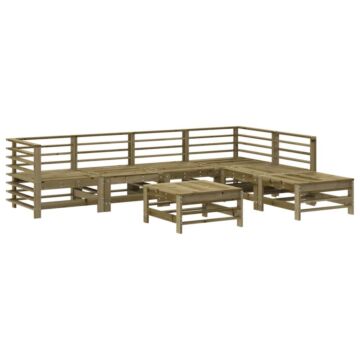 Vidaxl 7 Piece Garden Lounge Set Impregnated Wood Pine