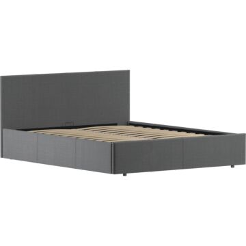 Vida Designs Veronica King Size Ottoman Bed, Dark Grey Linen