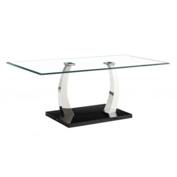 Phoenix Glass Coffee Table With Stainless Steel Base