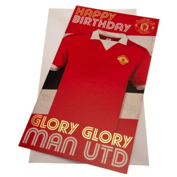 Manchester United Fc Retro Shirt Birthday Card