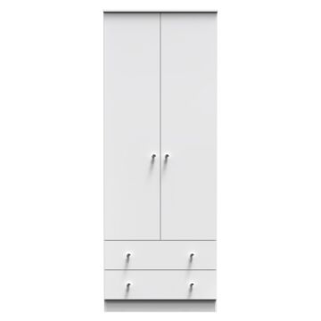 Yarmouth Tall 2 Drawer Wardrobe In White