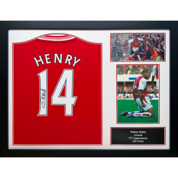 Arsenal Fc Henry Centenary Retro Signed Shirt (framed)