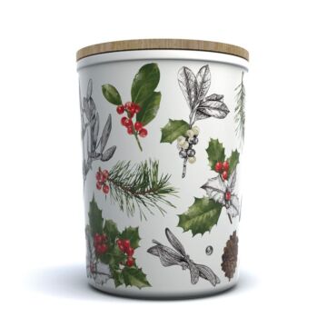 Recycled Rpet Large Storage Jar - Christmas Winter Botanicals