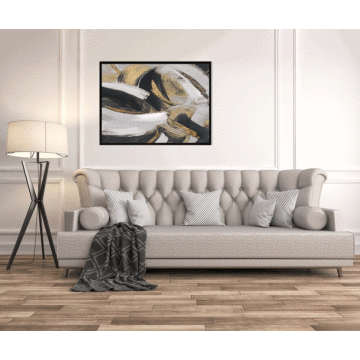 Golden Swirls By Susan Jill - Framed Canvas