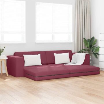 Vidaxl Floor Sofa Bed 2-in-1 Wine Red 245x150x60.5 Cm Fabric