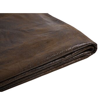 Bed Frame Cover Brown Faux Leather For Bed 180 X 200 Cm Removable Washable Beliani
