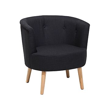 Armchair Black Upholstered Tub Chair Retro Style Beliani