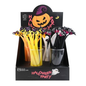 Fine Tip Pen With Topper - Halloween Party Bat, Pumpkin, Ghost & Moon