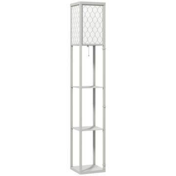 Homcom Three-shelf Standing Lamp - Grey/white