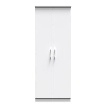 Devon Double Plain Wardrobe In White