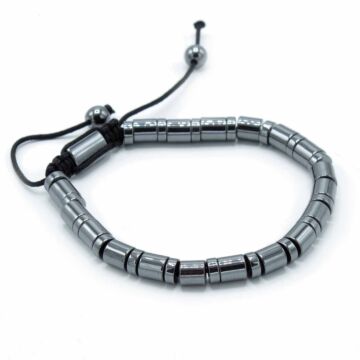 Magnetic Hematite Shamballa Bracelet - Cylinders & Circles