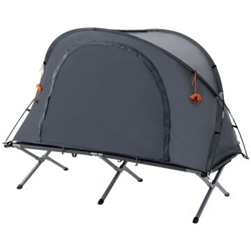 Outsunny Folding Camping Tent Cot, Portable Tent Shelter Combo With Self-inflating Air Mattress Carry Bag For 1 Person