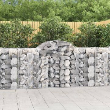 Vidaxl Arched Gabion Baskets 4 Pcs 200x50x100/120 Cm Galvanised Iron