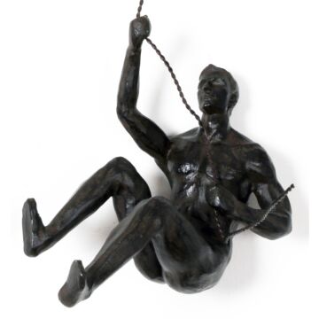 Abseiling Man Looking Up Ornament Black
