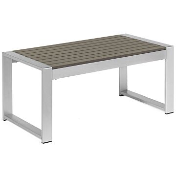 Outdoor Coffee Table Dark Grey Aluminium 90 X 50 Cm Metal Frame Synthetic Top Modern Minimalist Beliani
