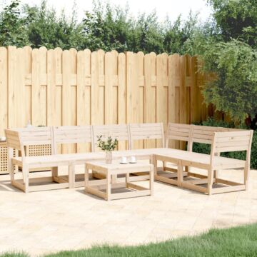 Vidaxl 6 Piece Garden Sofa Set Solid Wood Pine