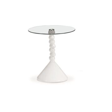 Tyne Glass Lamp Table White