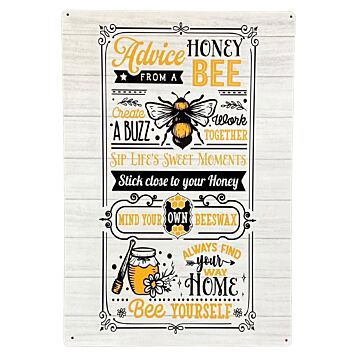 Metal Sign Plaque - Advice From A Honey Bee