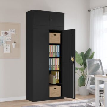Vidaxl File Cabinet Black 90x40x220 Cm Steel