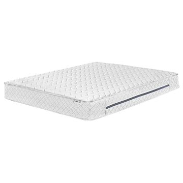 Pocket Spring Mattress Firm White 160 X 200 Cm Polyester With Cooling Memory Foam With Zip Beliani