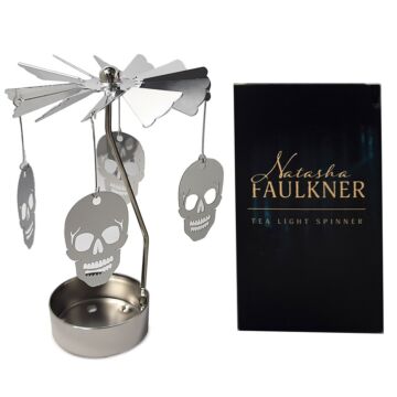 Spinning Tea Light Carousel Candle Holder - Skull
