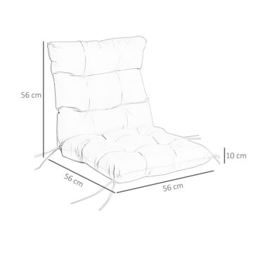 Outsunny Outdoor Garden Seat Cushion With Backrest, Cream White