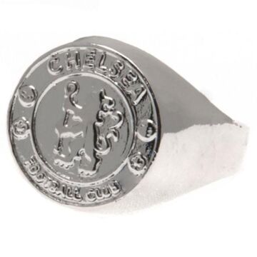 Chelsea Fc Silver Plated Crest Ring Medium