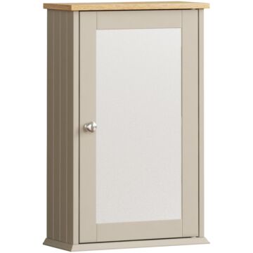 Bath Vida Priano 1 Door Mirrored Wall Cabinet, Grey & Oak