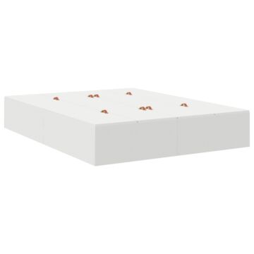 Vidaxl Bed Frame White Mdf 140 X 200 Cm Storage Bed Frame Rectangular