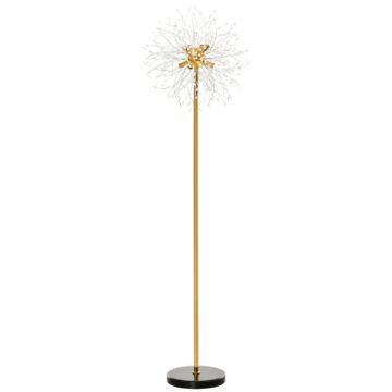 Homcom Modern Floor Lamp, Tall Standing Lamp With Dandelion-like Lampshade For Living Room
