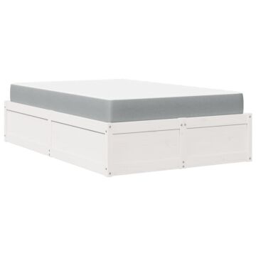 Vidaxl Bed With Mattress White 120x190 Cm Small Double Solid Wood Pine