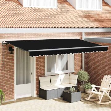 Vidaxl Retractable Awning Manual Black And Anthracite 4 X 2 M
