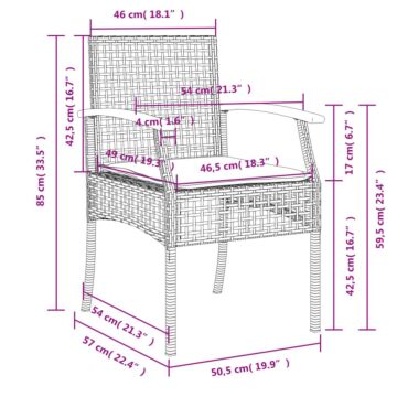 Vidaxl 4 Piece Garden Dining Set With Cushions Grey Poly Rattan