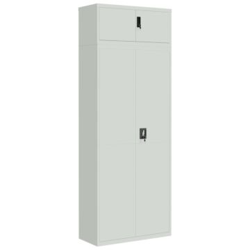 Vidaxl File Cabinet Light Grey 90x40x240 Cm Steel