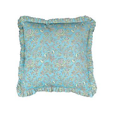 Decorative Cushion Cotton Flower Pattern 45 X 45 Cm Removable Cover Zipper Decor Accessories Beliani