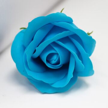 Craft Soap Flowers - Med Rose - Sky Blue - Pack Of 10