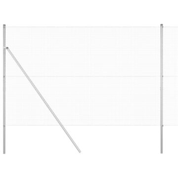 Vidaxl Welded Wire Fence With 13 Posts 1.5x50 M Galvanised Steel