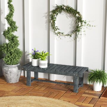 Outsunny 2-seater Garden Wooden Bench, Grey